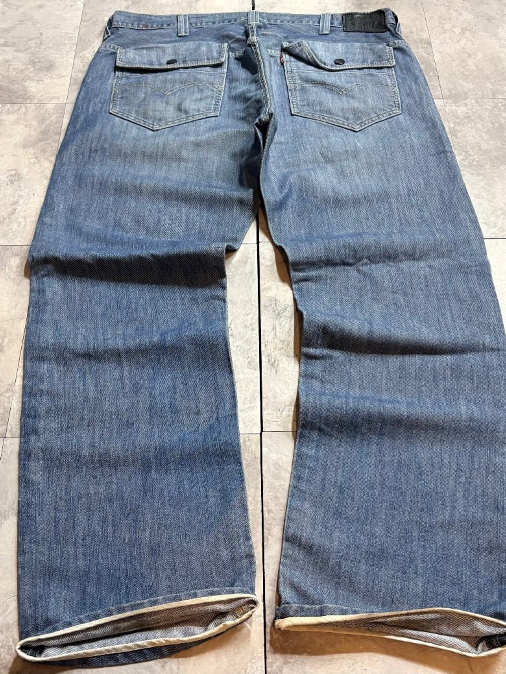 Levi's 569 Loose Straight Jeans Men's 38x34 Light Blue Flap Pocket Y2K